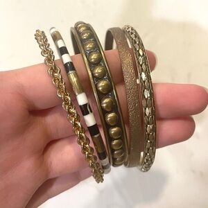Gold & Neutral Bracelet Set (5 pcs)